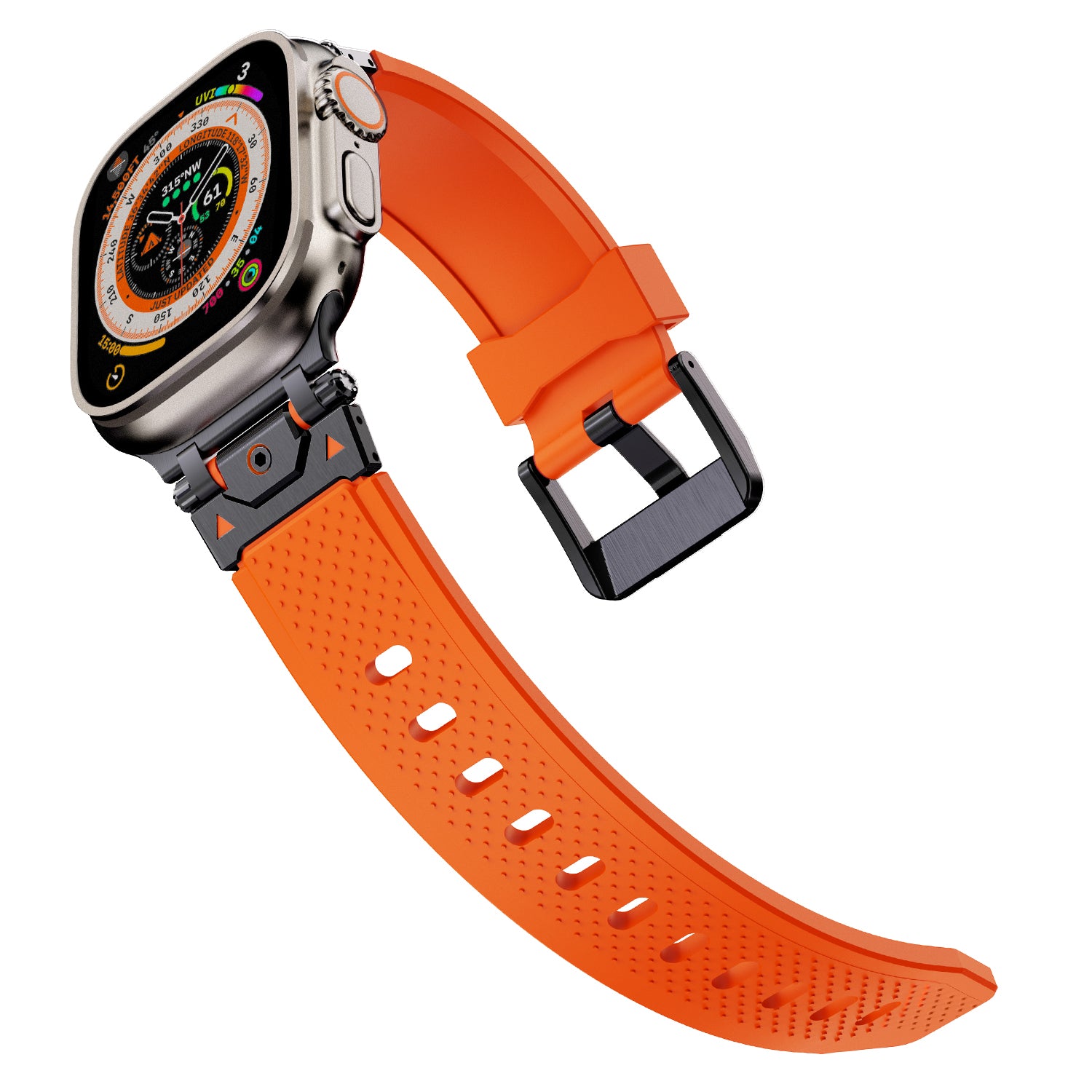 Premium Tactical Sport Band for Apple Watch Ultra 2/1 & Series 10-1 – Luxury FKM Silicone Rugged Strap