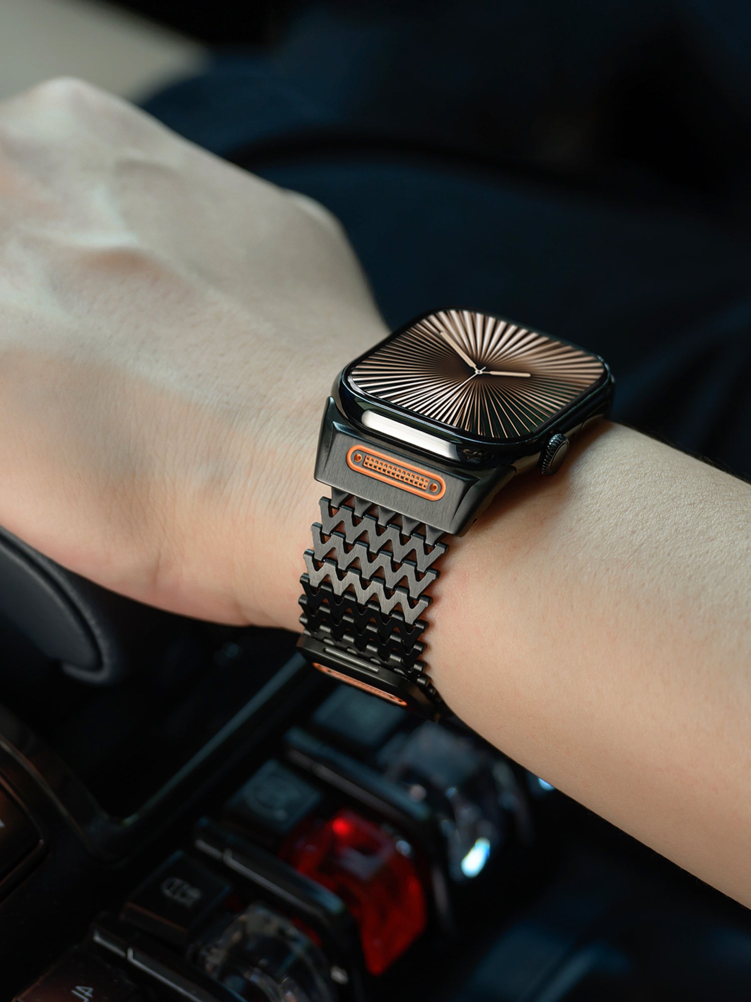 Titanium Steel Zigzag Bracelet for Apple Watch Ultra / Series 9 / 8 / 7