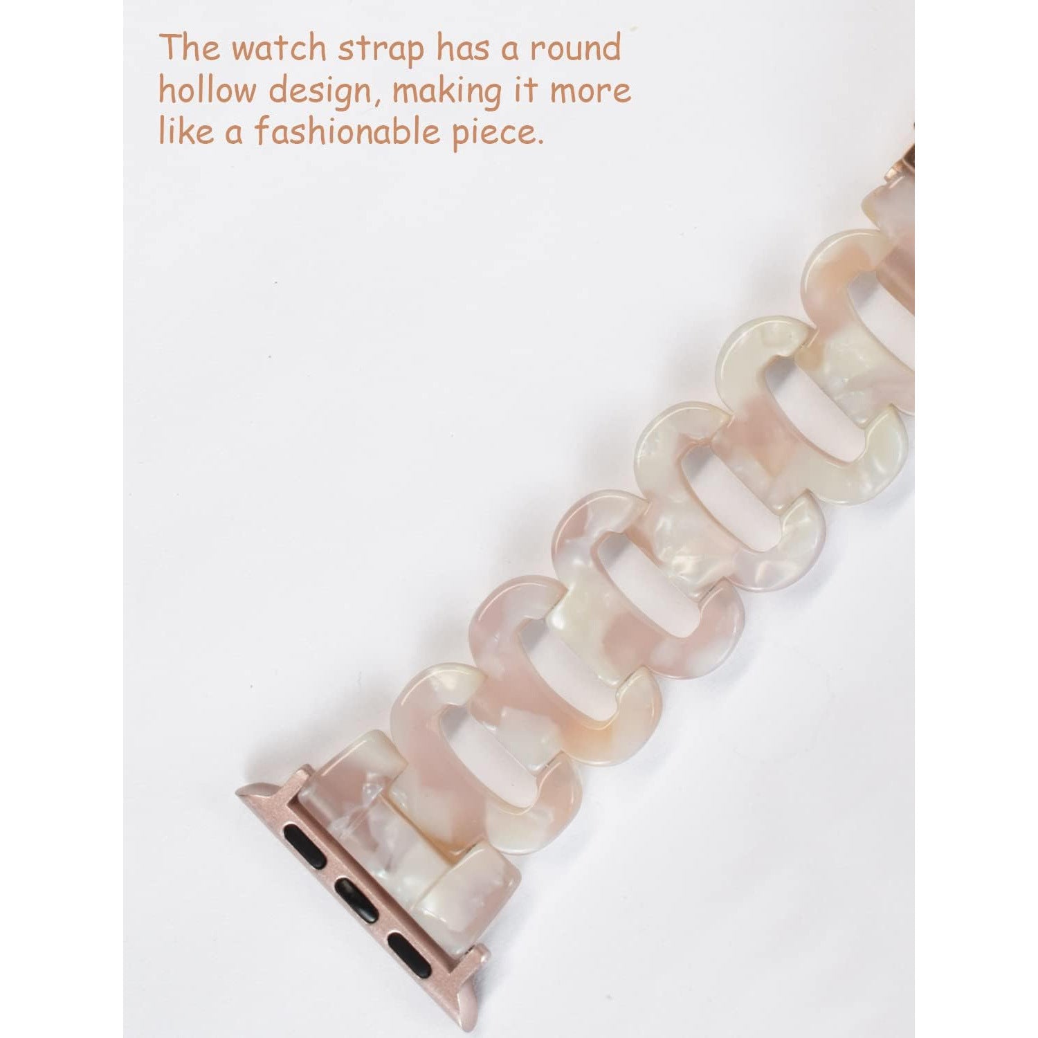 Resin Bracelet Chain-Link Apple Watch Band for Women with Butterfly Chain-Link Style