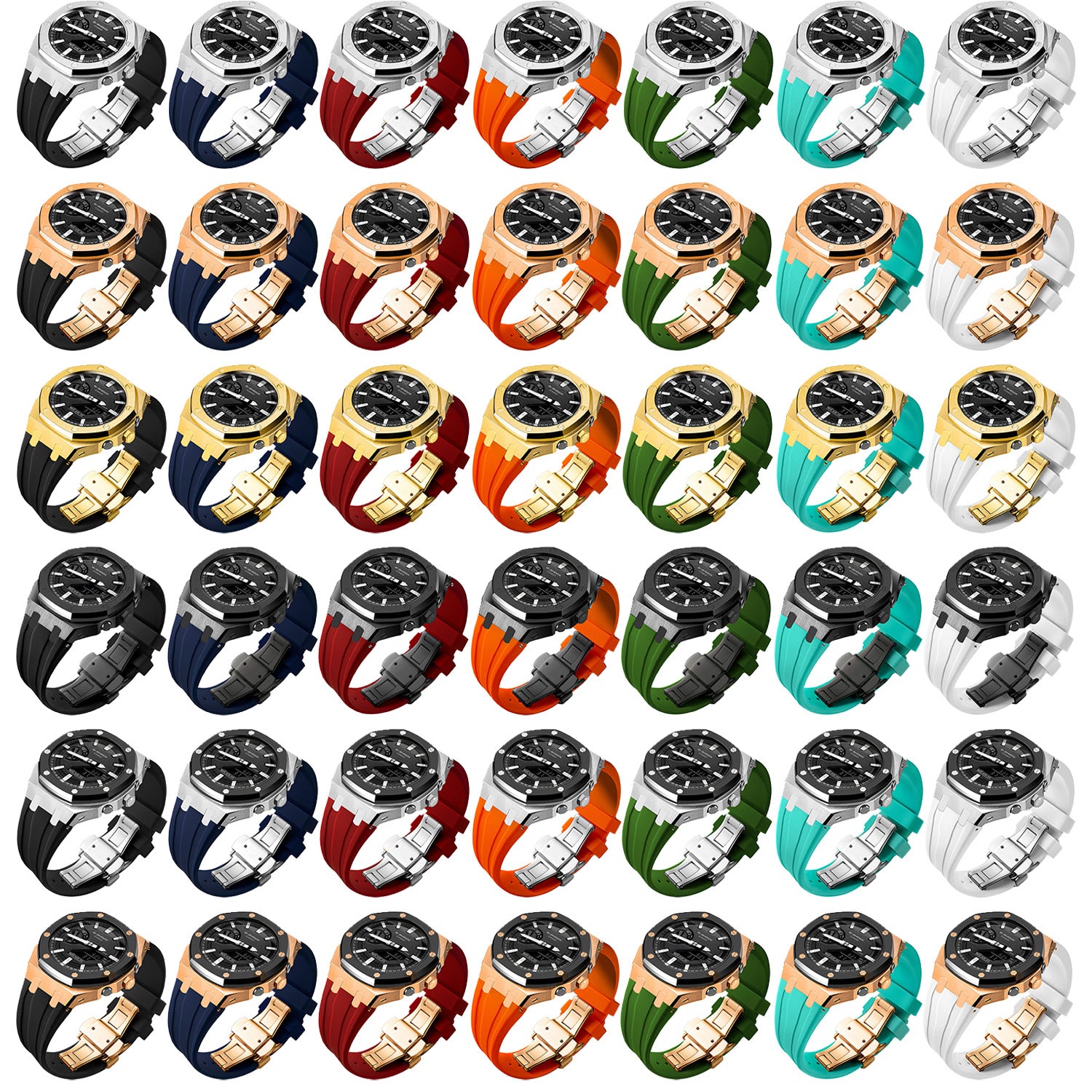 Casio GA2100 Stainless Steel AP Style Case Conversion Kit - Replacement Steel Strap