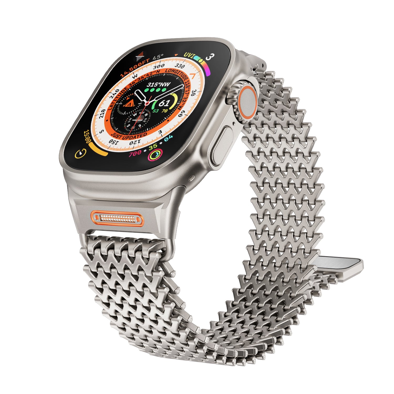 Titanium Steel Zigzag Bracelet for Apple Watch Ultra / Series 9 / 8 / 7