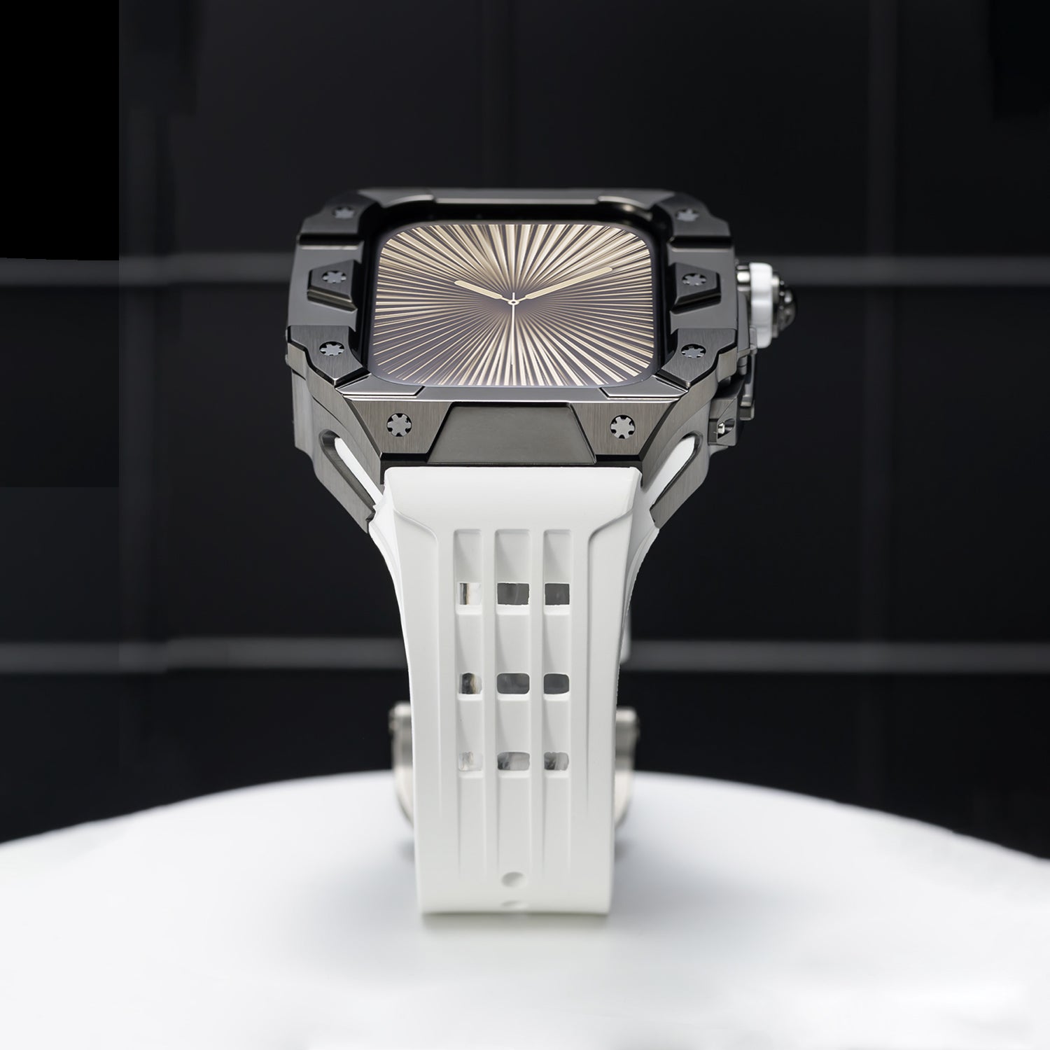 Bold Innovation: Black Case, White Band Timepiece