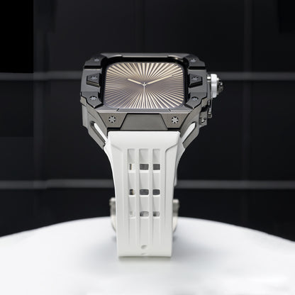 Bold Innovation: Black Case, White Band Timepiece