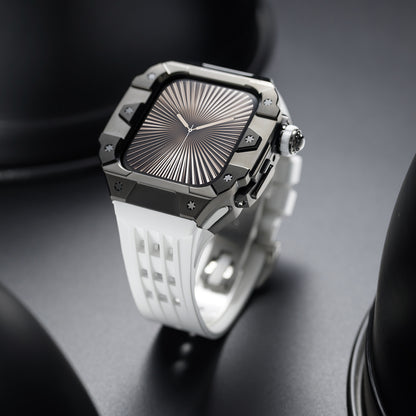 Bold Innovation: Black Case, White Band Timepiece