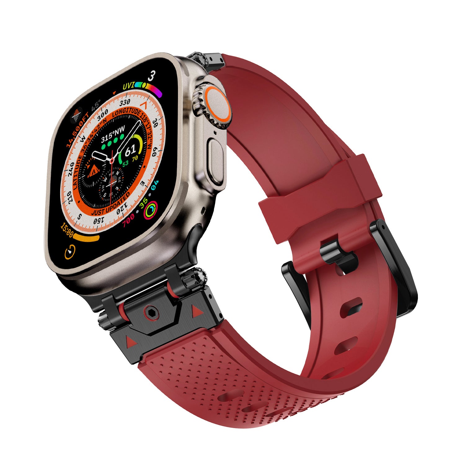 Premium Tactical Sport Band for Apple Watch Ultra 2/1 &amp; Series 10-1 – Luxury FKM Silicone Rugged Strap