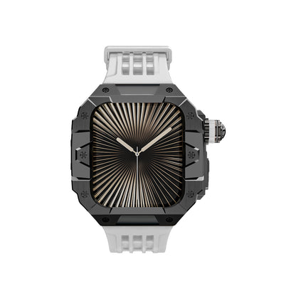 Bold Innovation: Black Case, White Band Timepiece