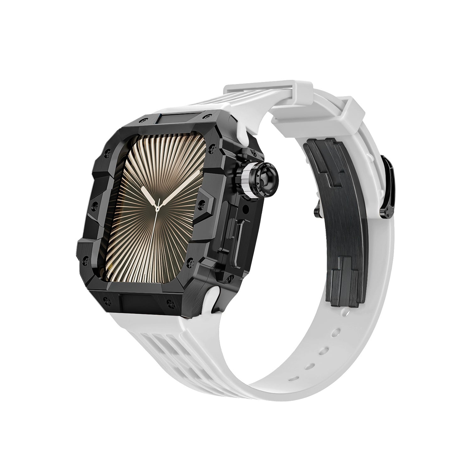 Bold Innovation: Black Case, White Band Timepiece