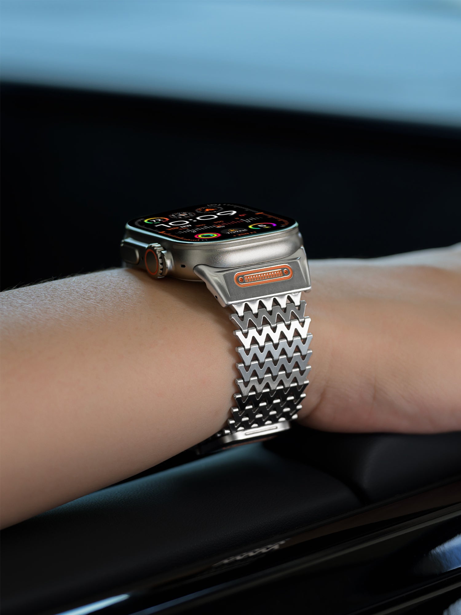 Titanium Steel Zigzag Bracelet for Apple Watch Ultra / Series 9 / 8 / 7