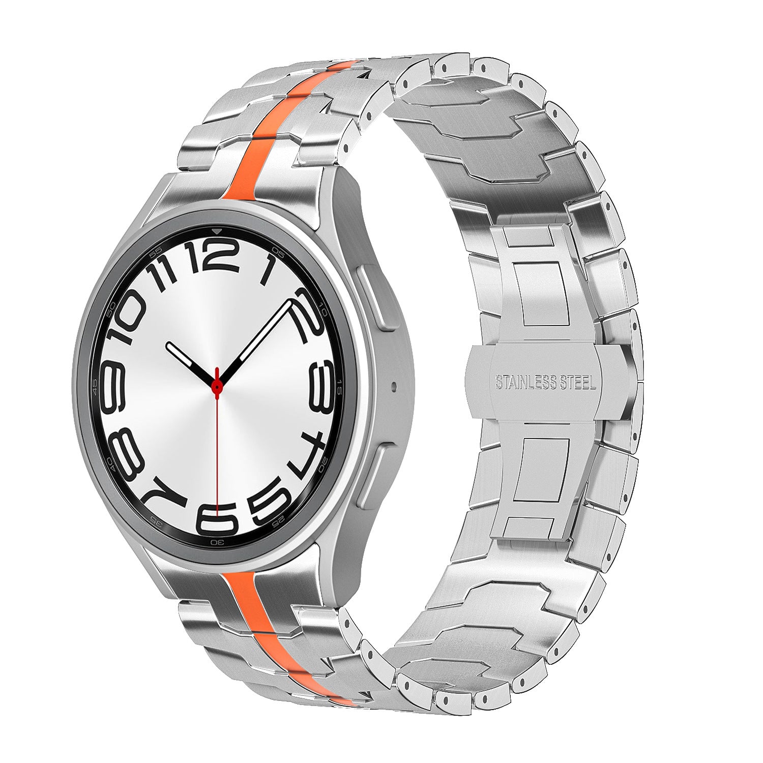 Applicable Samsung watch band stainless steel solid metal band Galaxy Watch5/6/7 Iron Man steel band